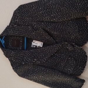 The Limited Cropped Tweed Black Blazer XS